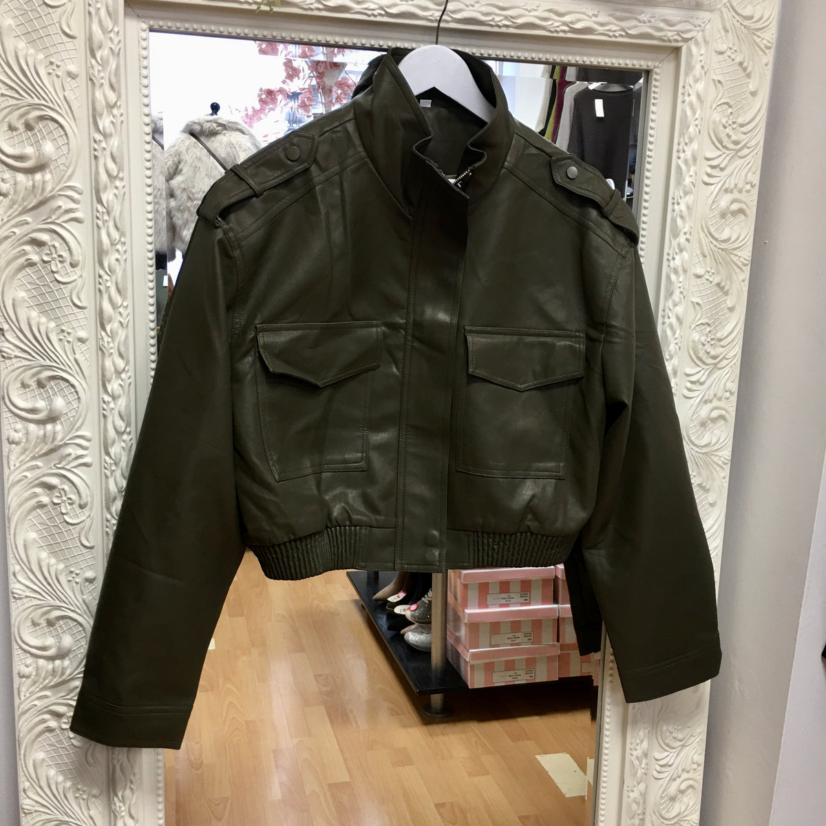Davina short faux leather jacket