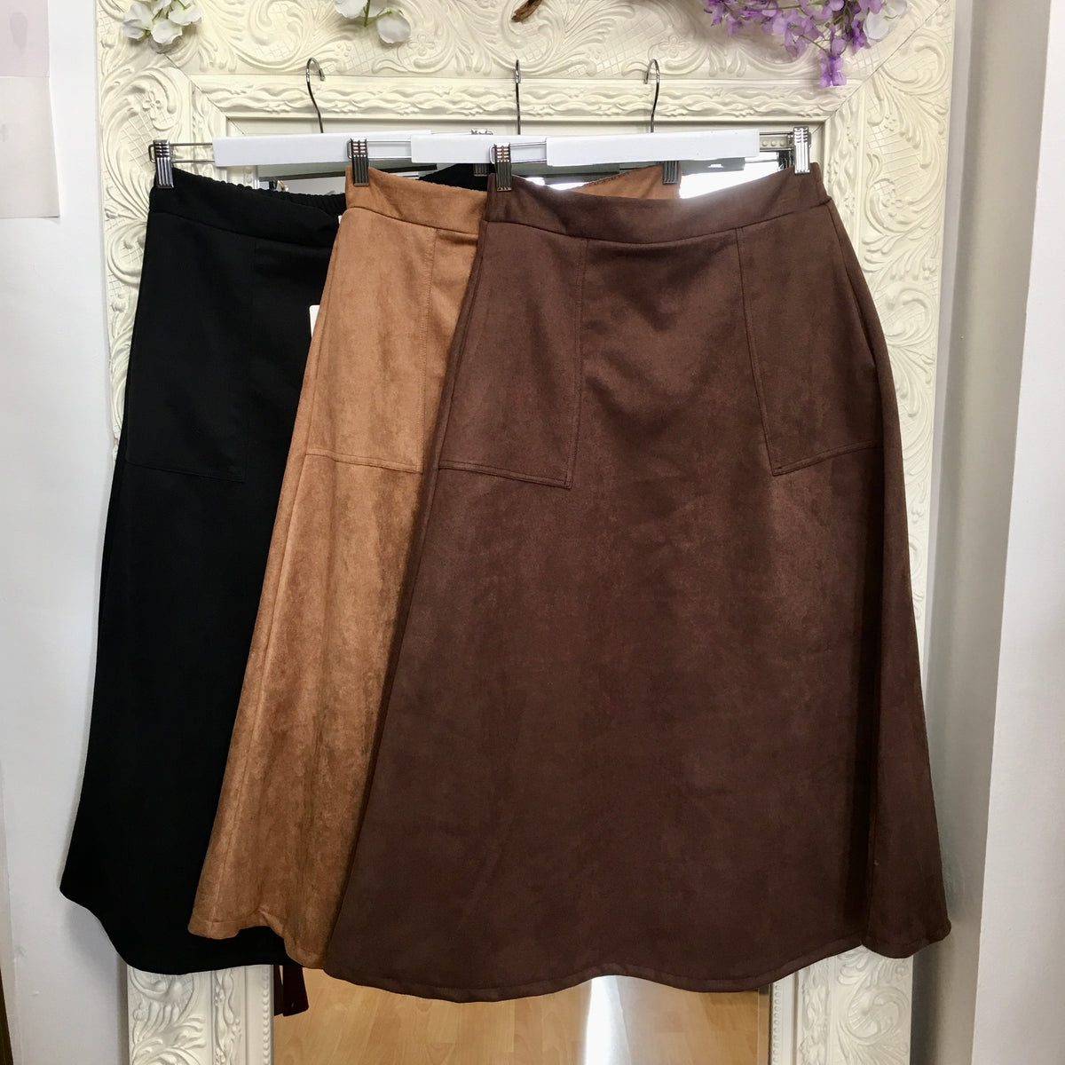 Cora faux suede skirt