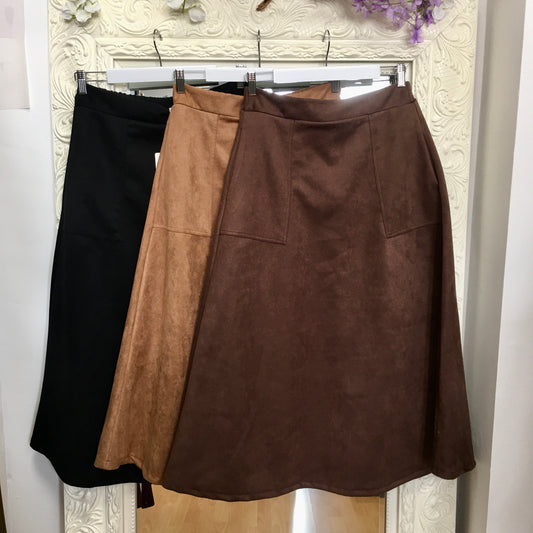 Cora faux suede skirt