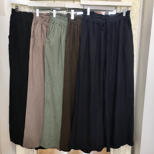 Gemma Summer Linen Wide-Leg Trousers