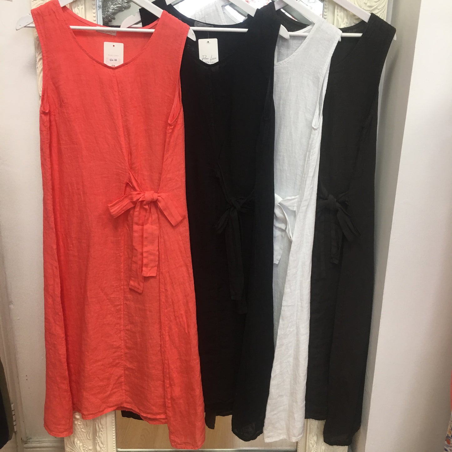 Olive linen dress