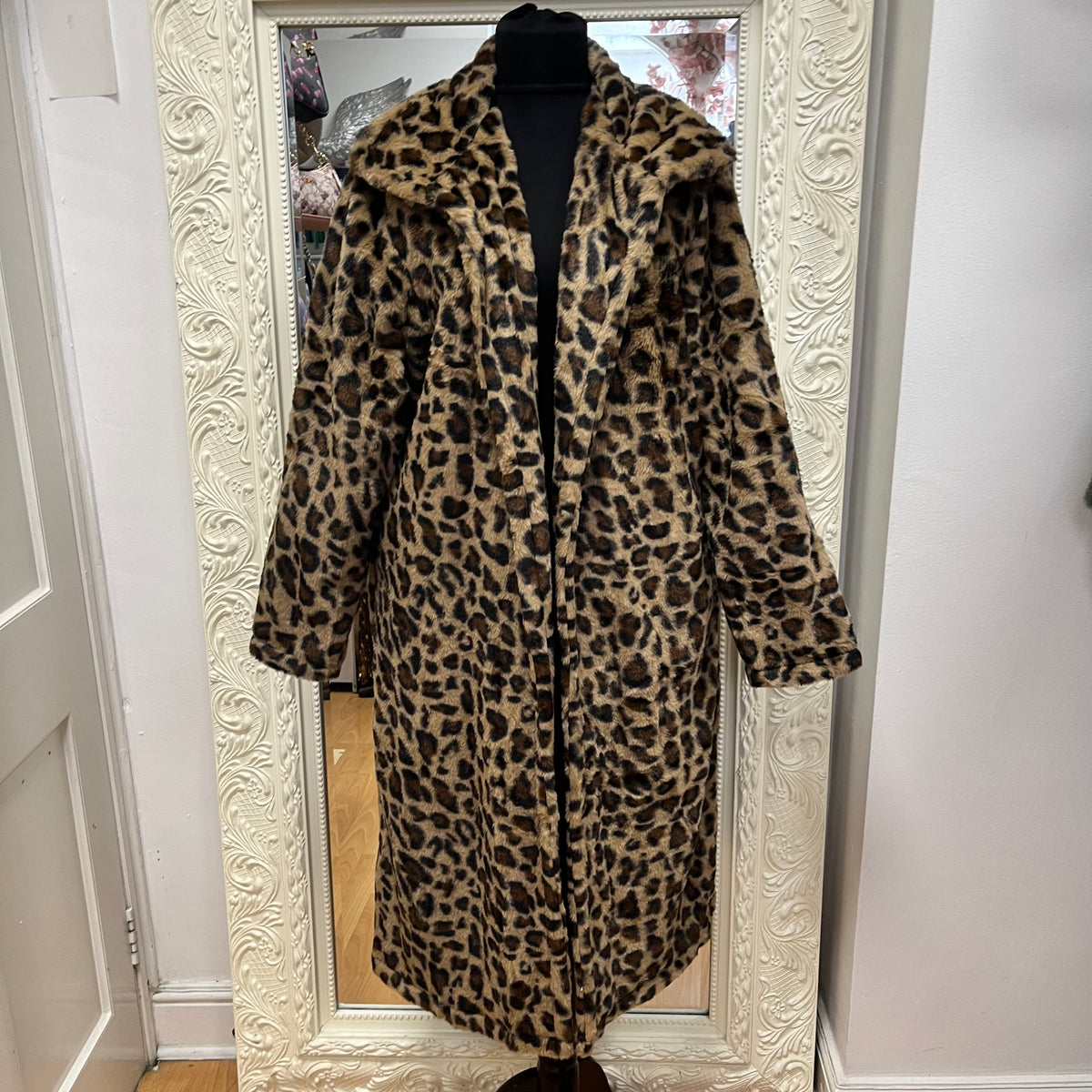 Leopard Print Faux Fur Coat FFL2