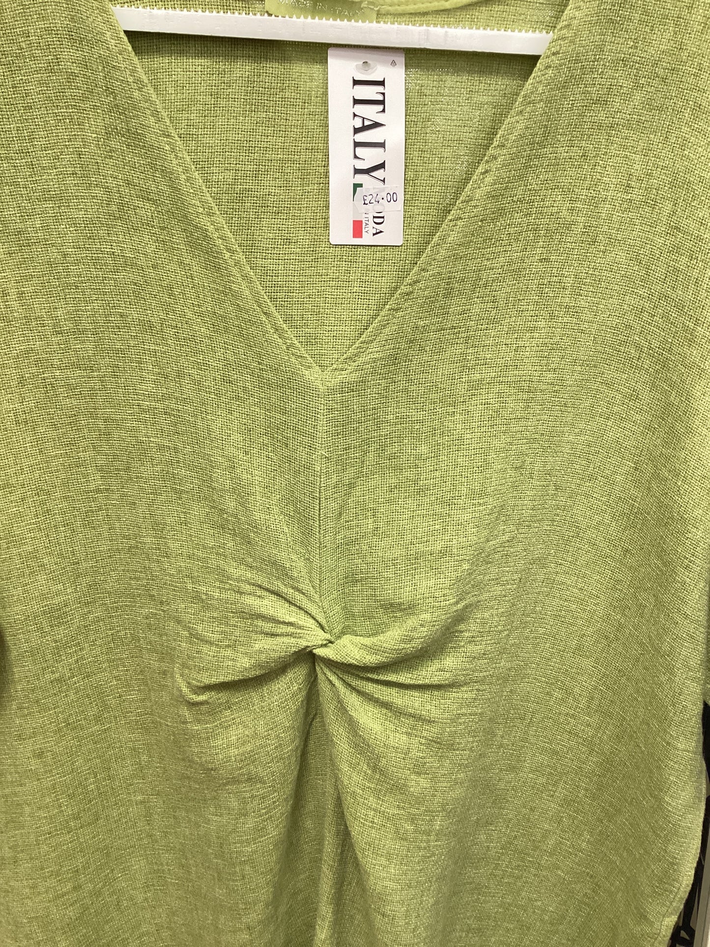 Chelsey linen mix knot front top