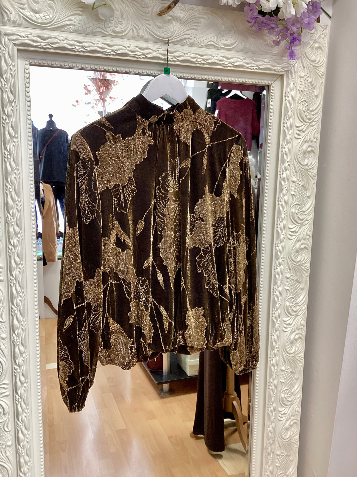 Jodie gold embossed blouse