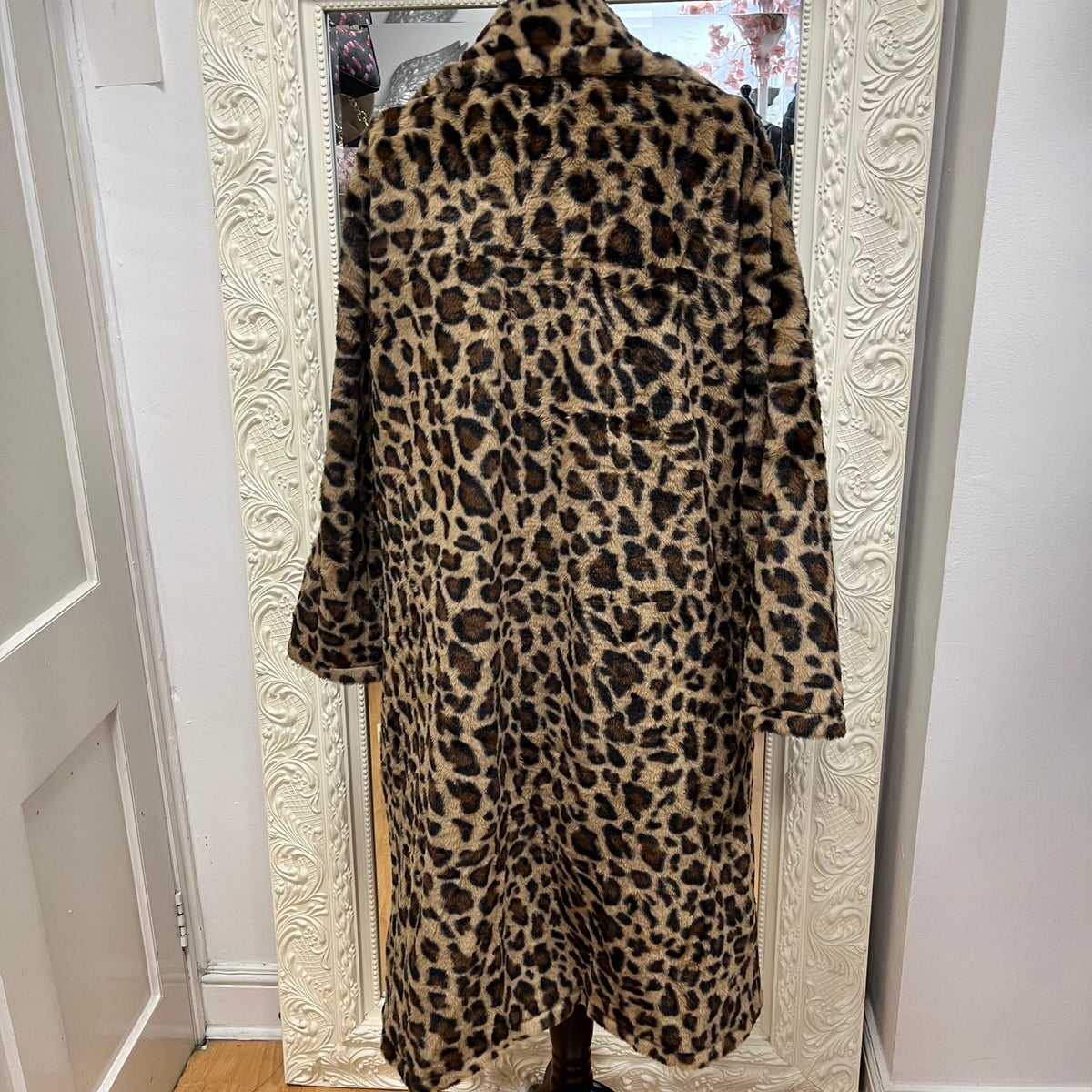 Leopard Print Faux Fur Coat FFL2
