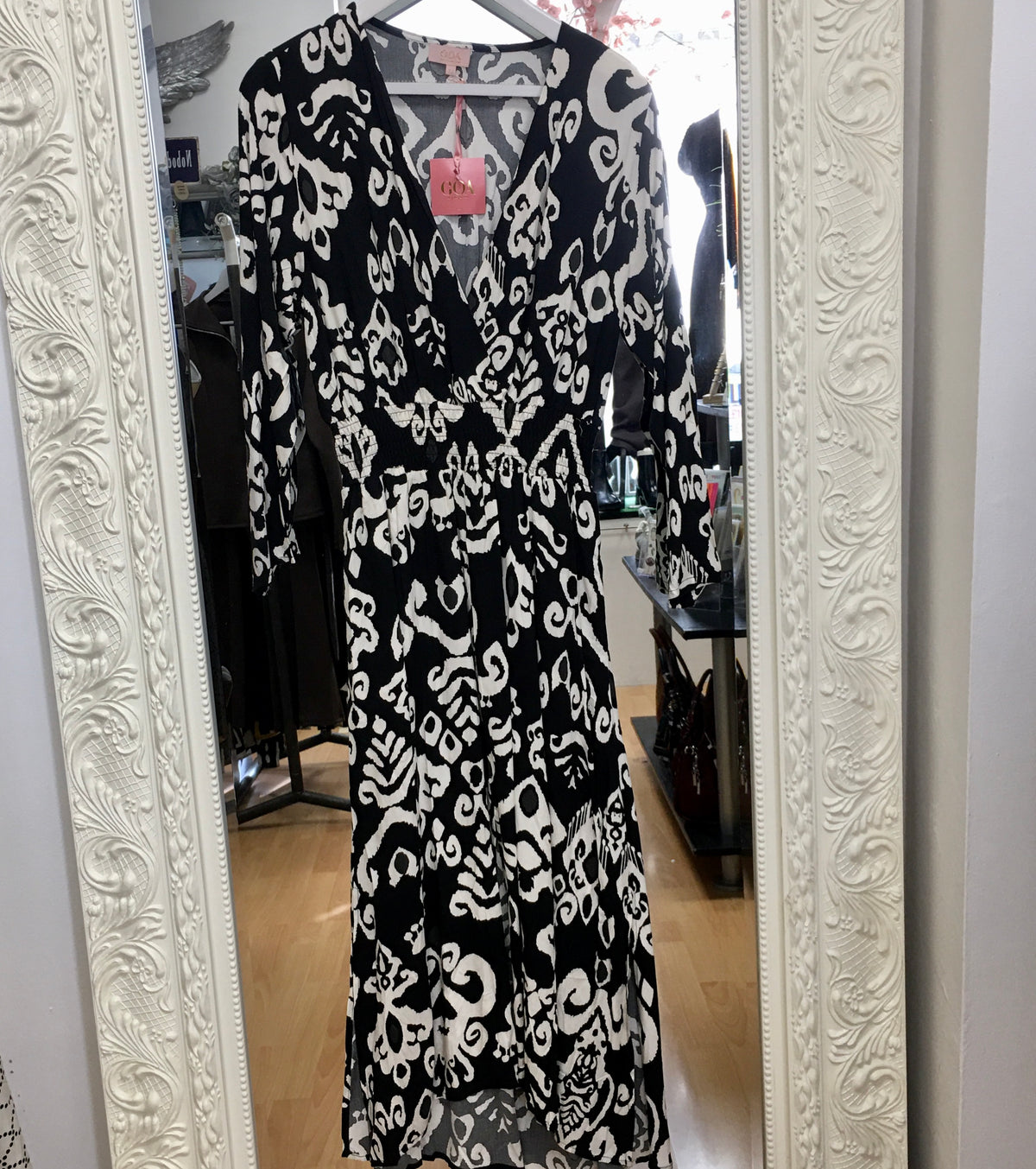 Goa cotton dress with shirred waist