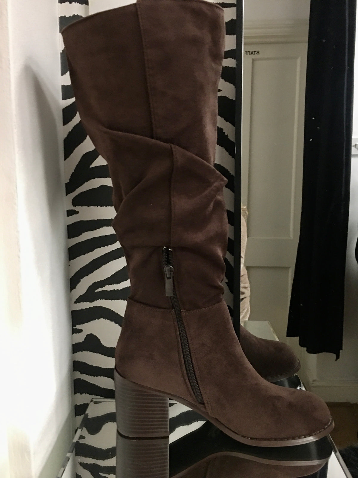 Brogan faux suede round toe boots