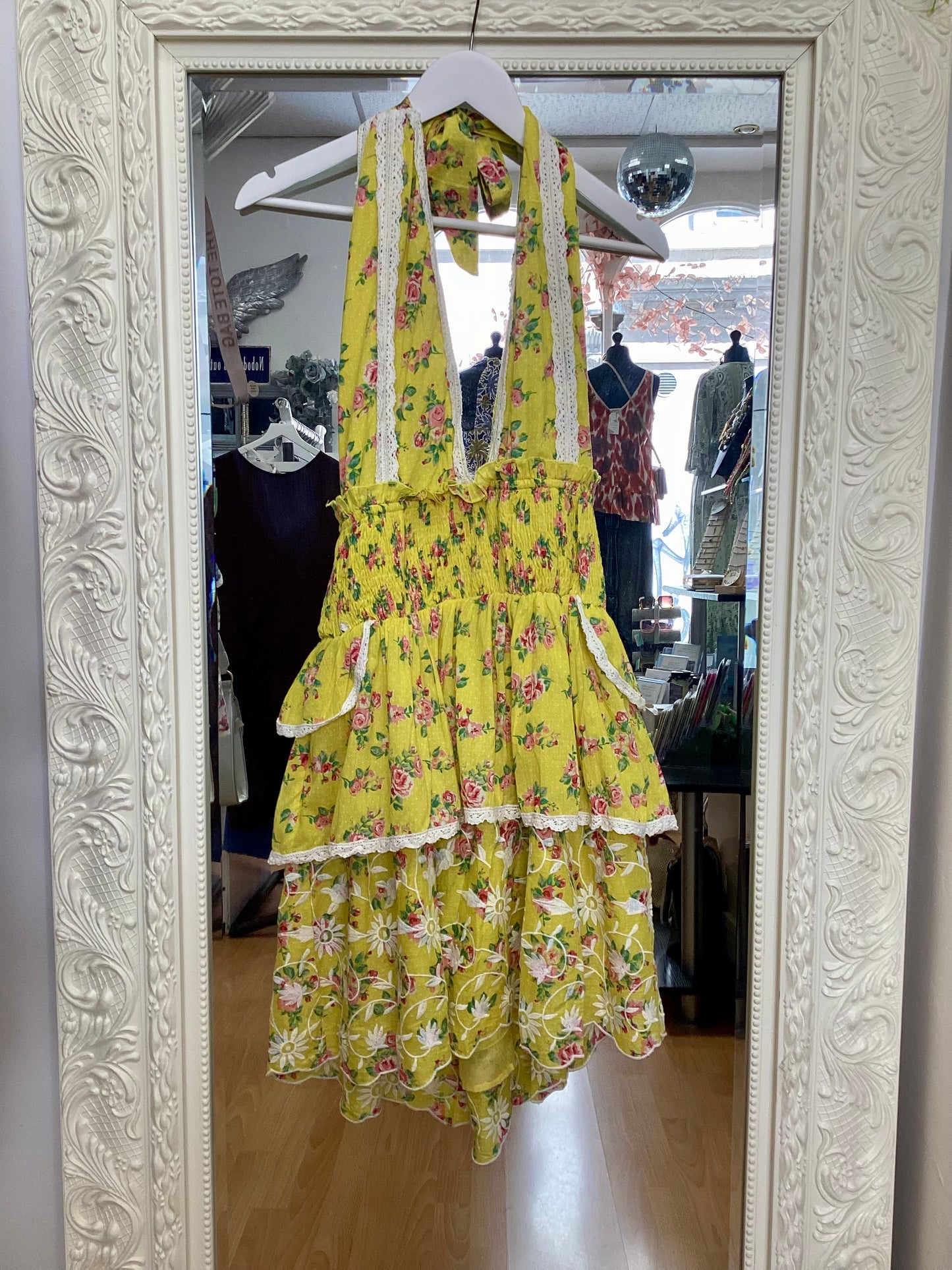 NJ Couture Gipsy Queen - Floral Halterneck Summer Dress size M NJC26