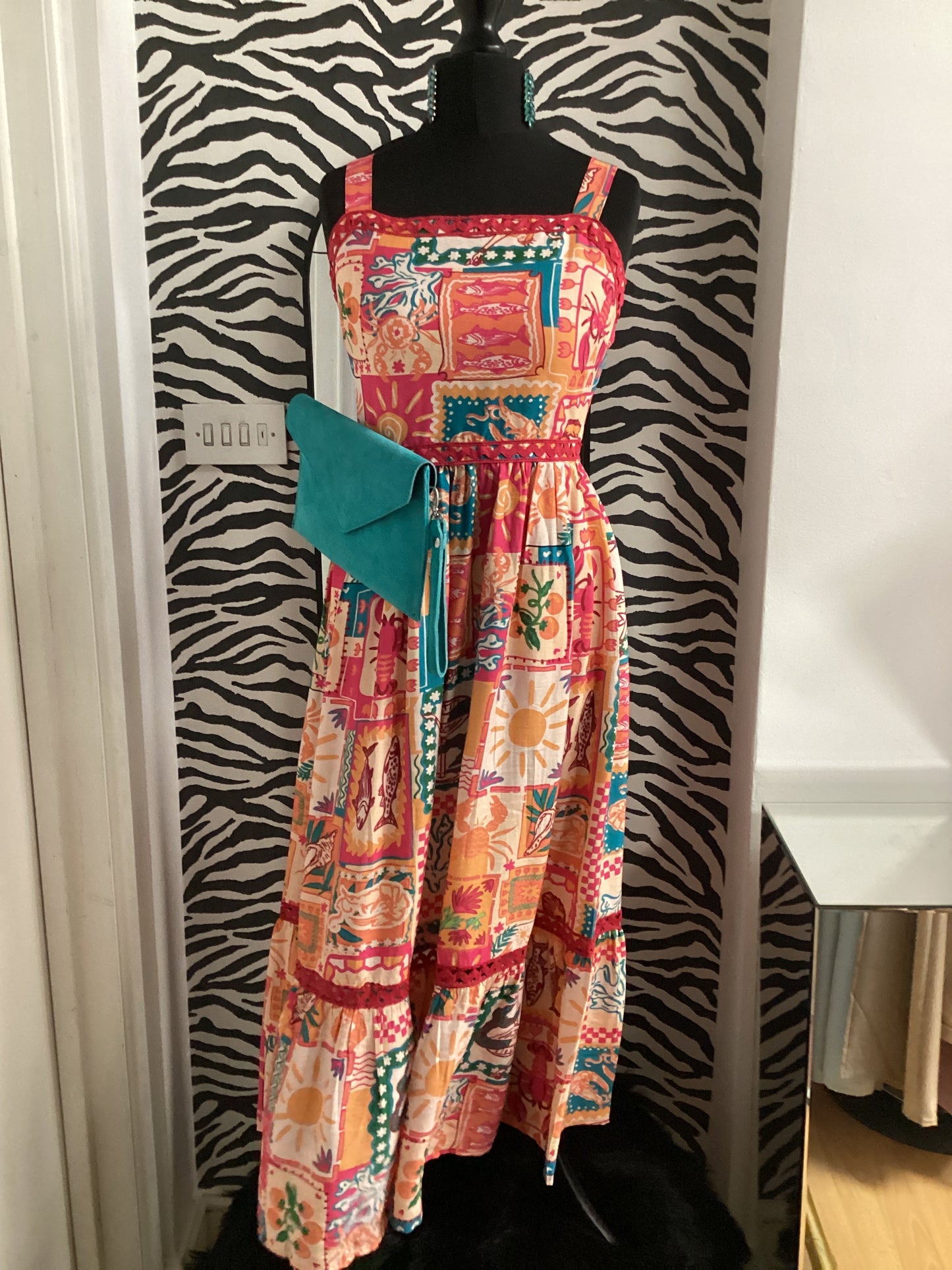 Sammie patchwork print tiered Summer dress