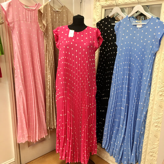 Laine Spot pleated dress