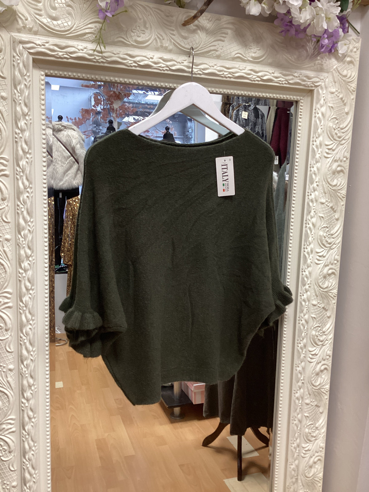 Luna - Soft Batwing Knit Jumper with Frill Cuffs