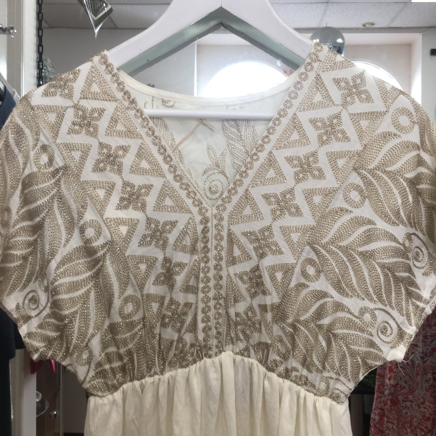 Phoebe gold & white dress