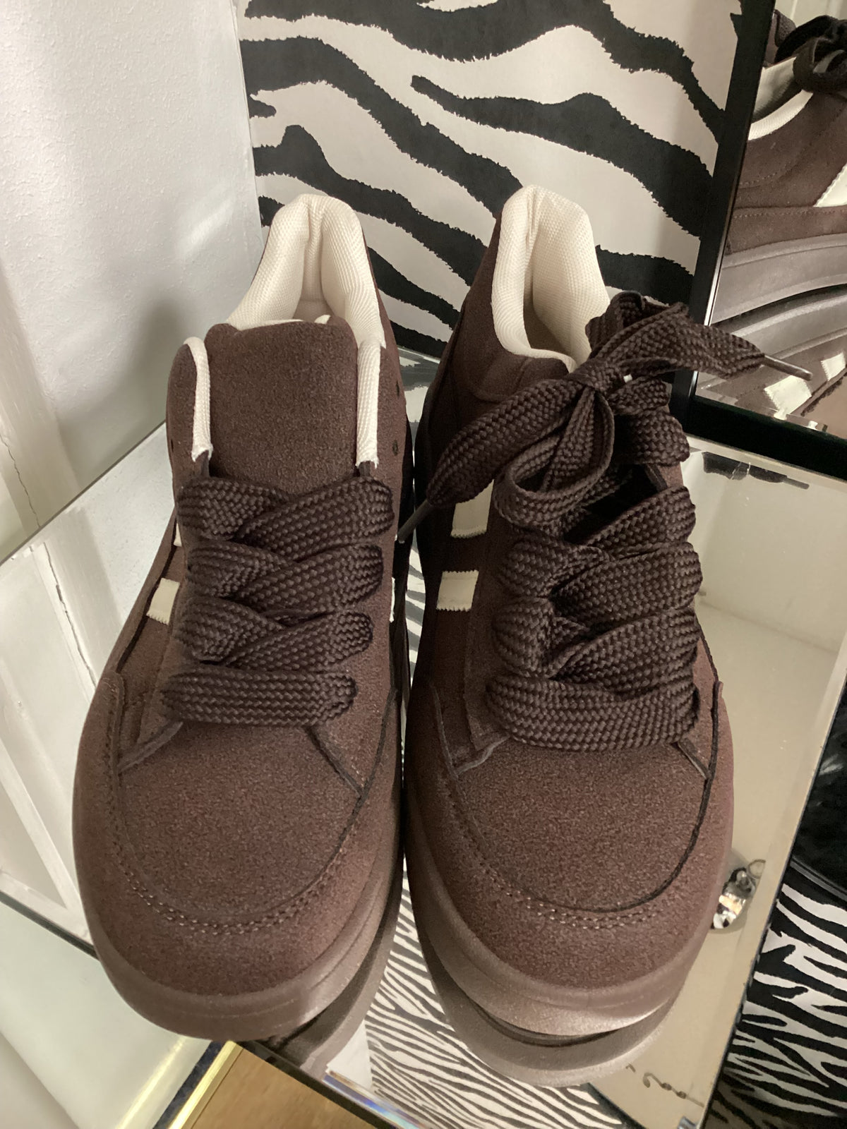 Nicole faux suede trainers