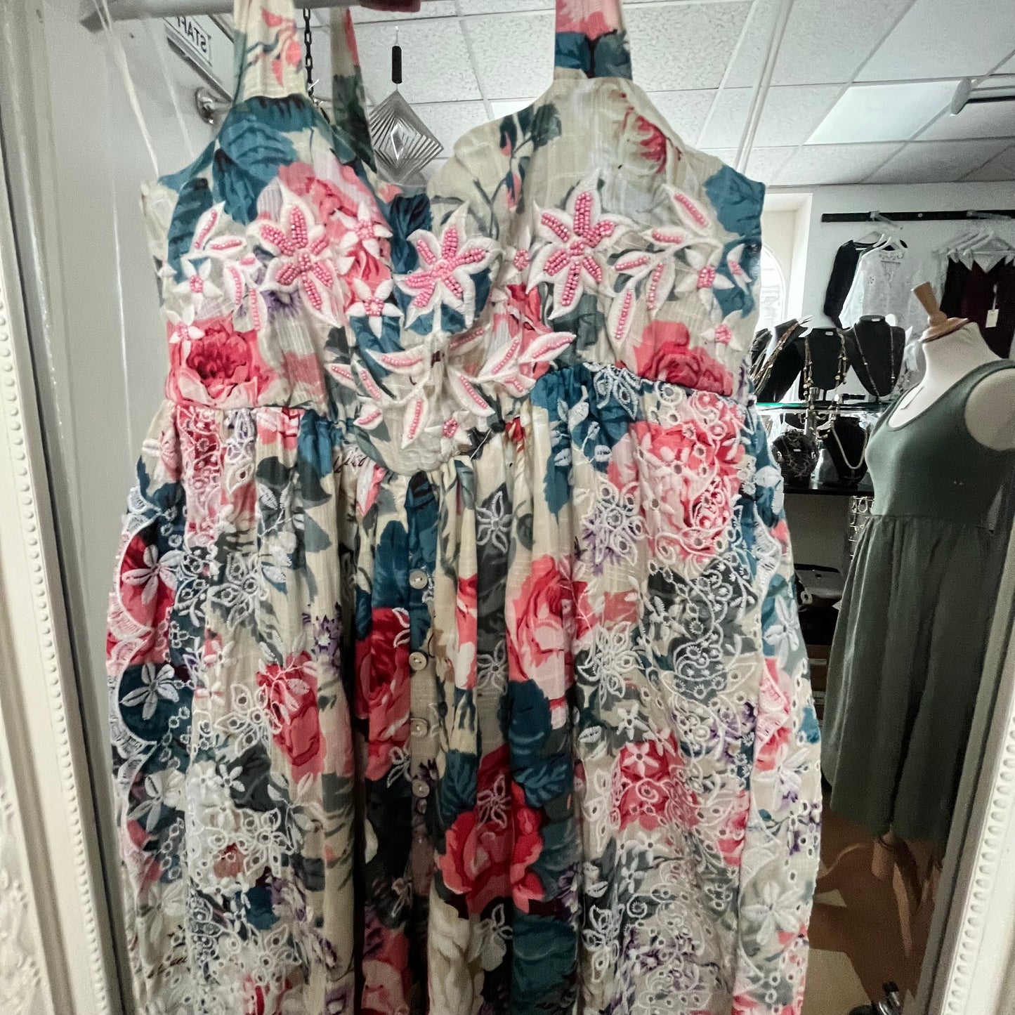 NJ Couture Floral Embroidered Jumpsuit NJCB11