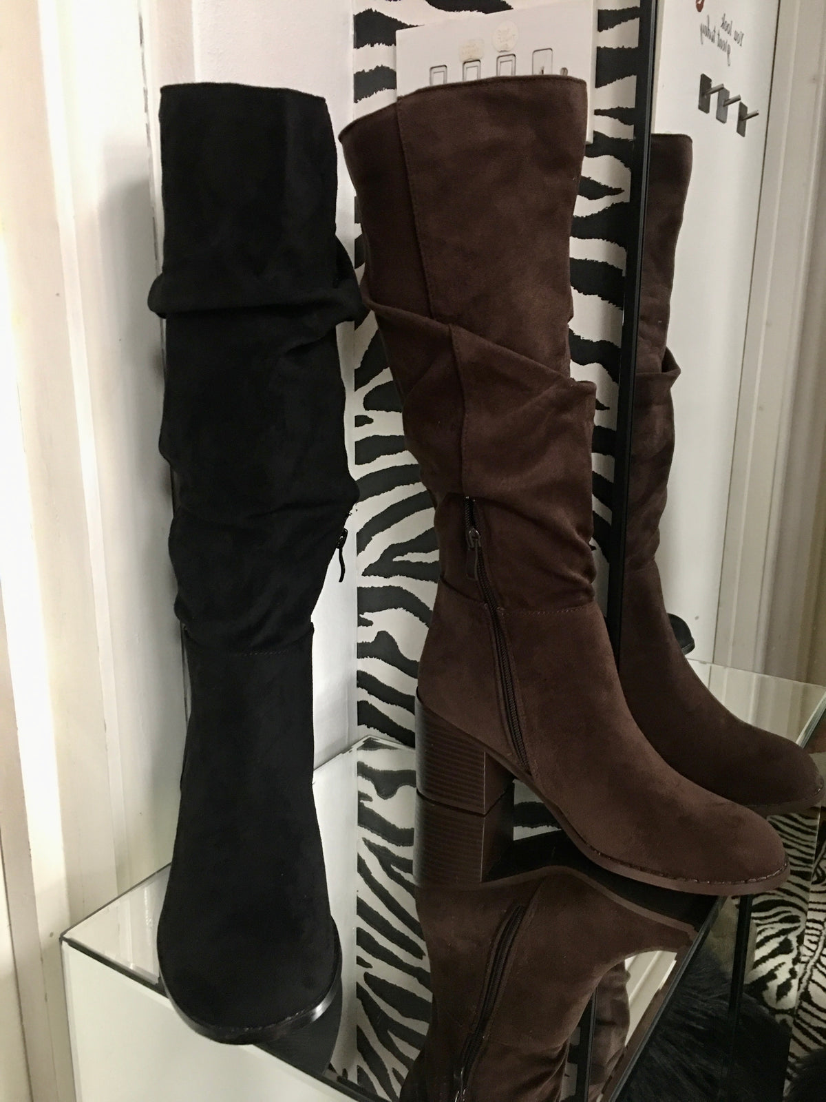 Brogan faux suede round toe boots