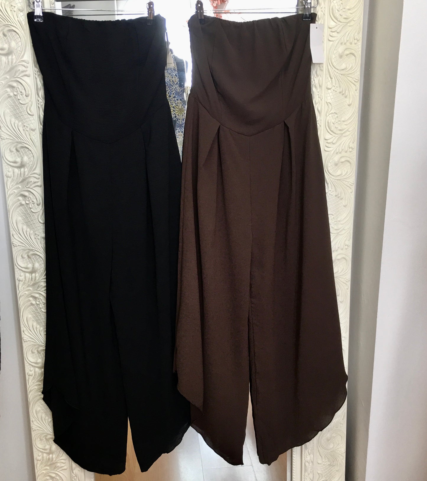 Ria bandeau style jumpsuit with shirred back detail