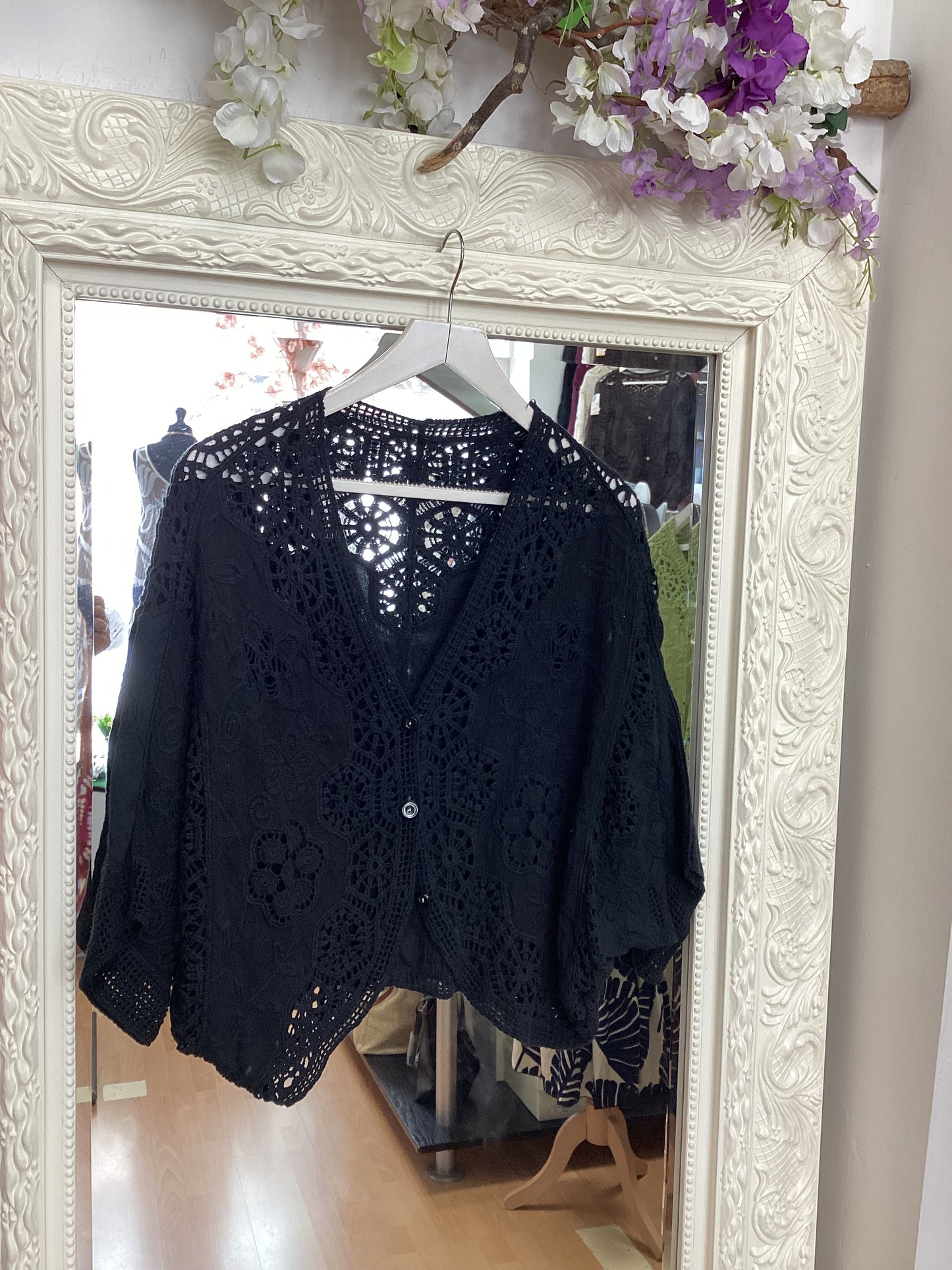 Harley Crochet Lace & Embroidered Boho Kimono Cardigan