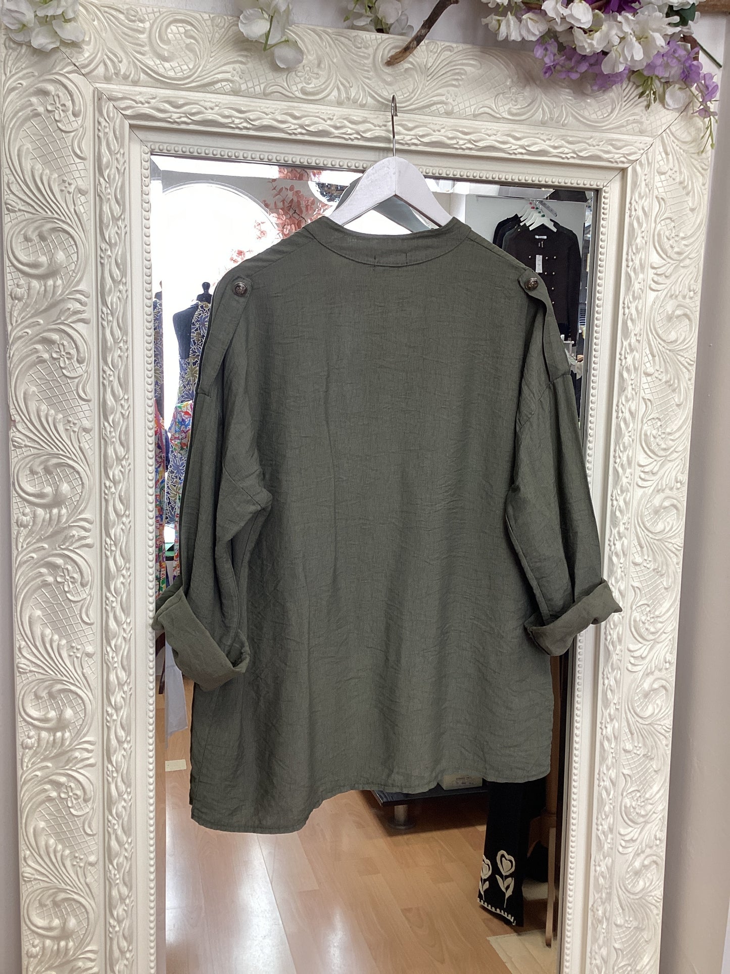 Fallon linen look military style jacket