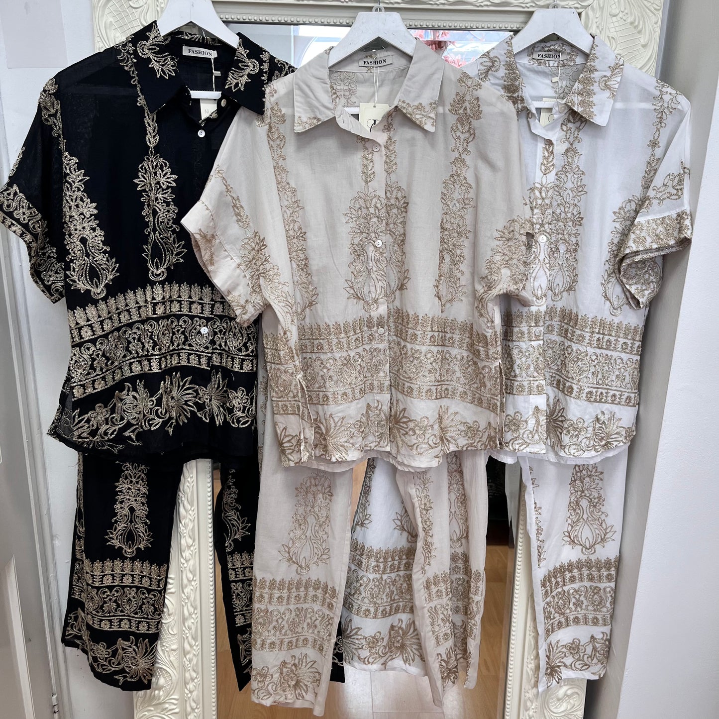 Morgan Shirt / Trouser Embroidered Set