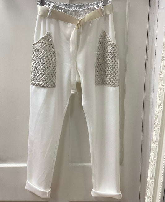 Galaxy Range - Stretch Trousers with front pockets - white