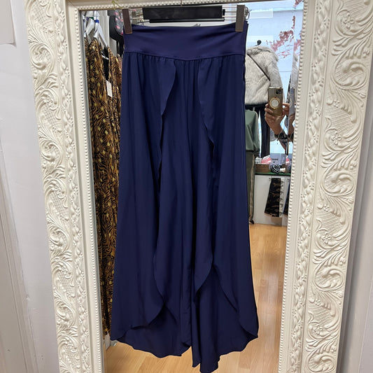Halara Navy Wide Leg Overlay Trousers – Size Small H14