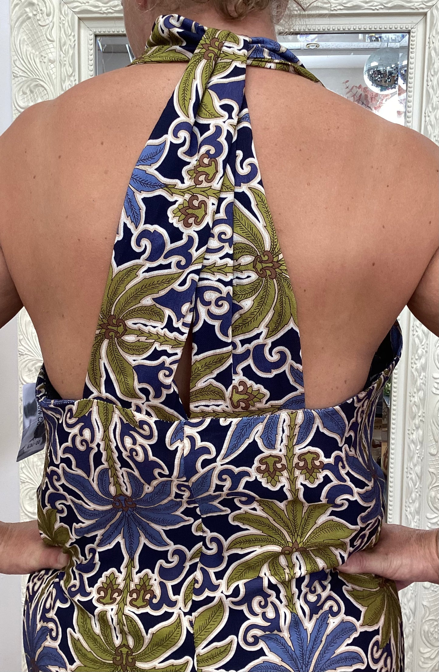 Tropical Palm Tree Halter Maxi Dress