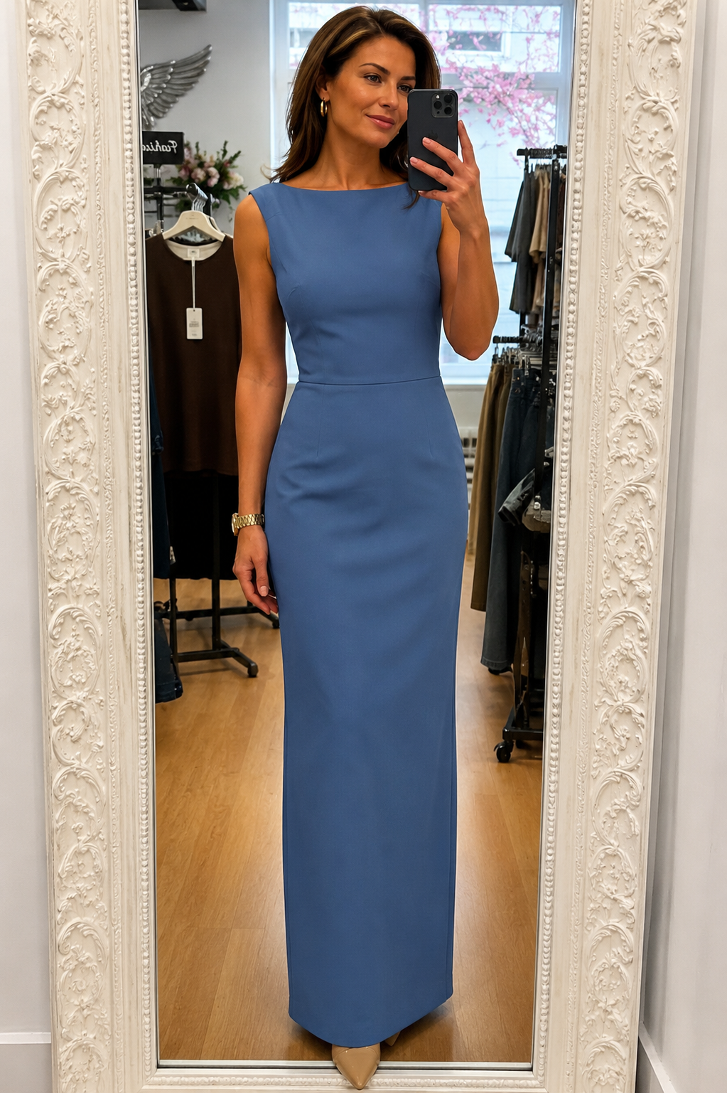 Vesper Tall Maxi Fitted Maxi Dress UK 12 | Extra Long Occasion Dress V121