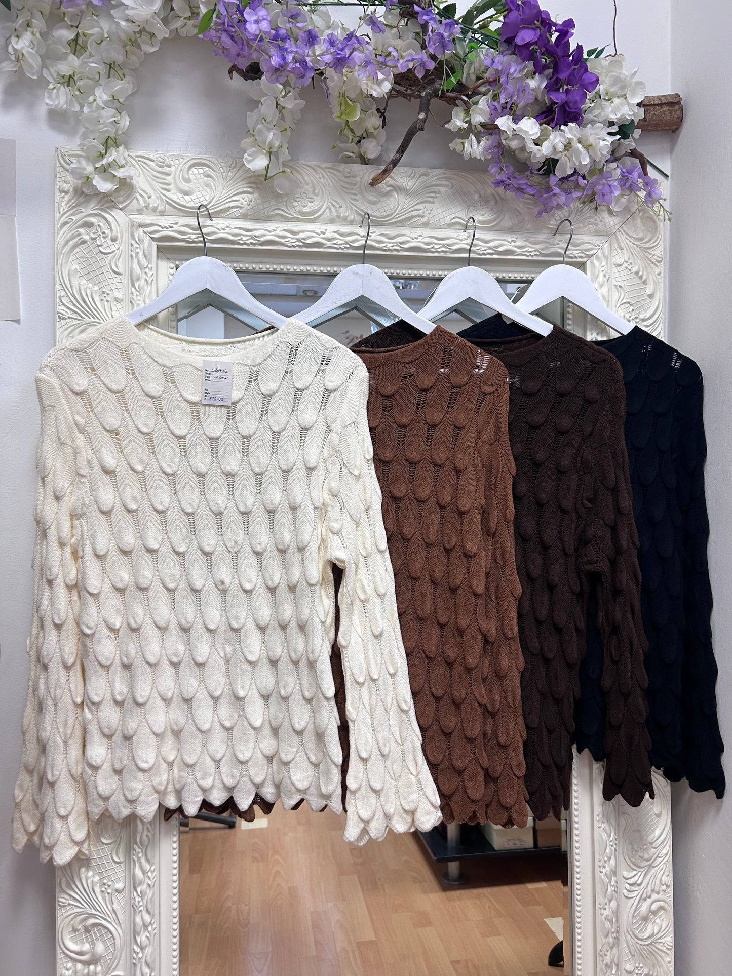 Sophie 3D Teardrop Textured Knit Jumper – One Size Up To 14 jumper
