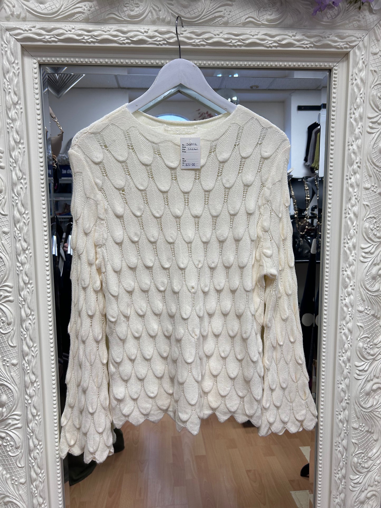 Sophie 3D Teardrop Textured Knit Jumper – One Size Up To 14 jumper