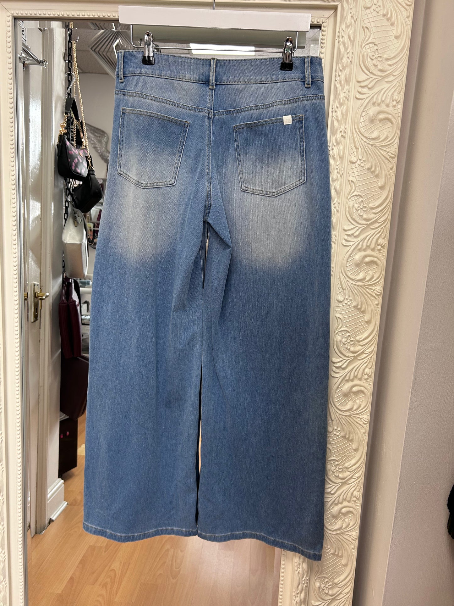 Halara Faded Blue Wide Leg Jeans – Size L H5