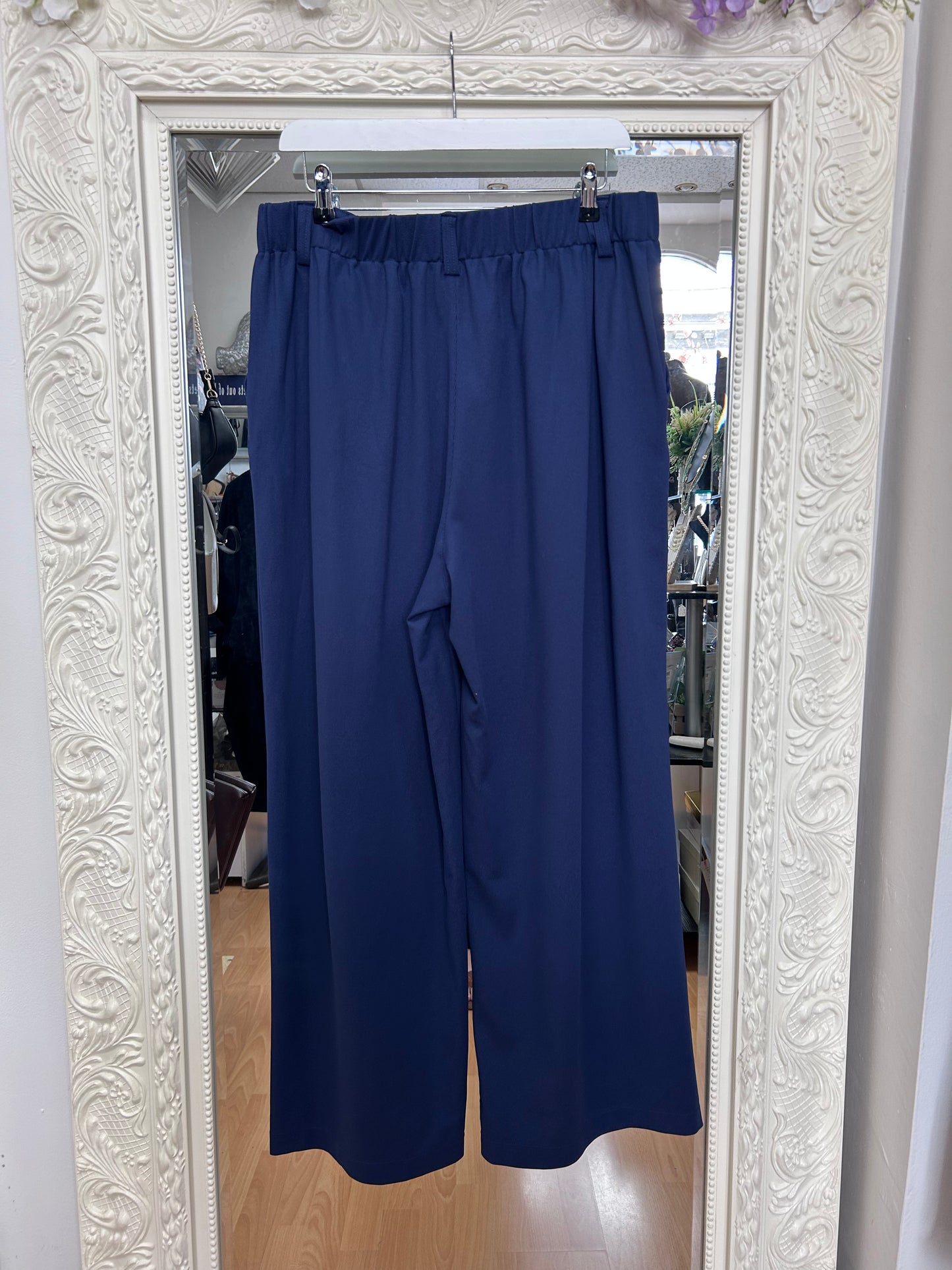Halara Navy High Waisted Wide Leg Tailored Trousers H8