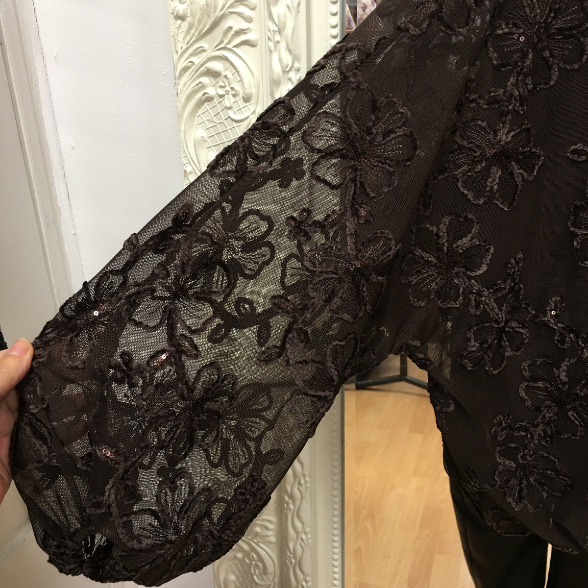 Rianna floral embossed blouse